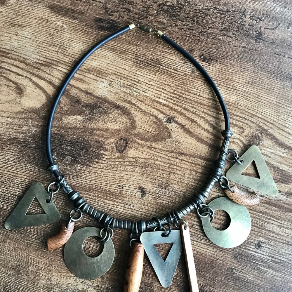Beautiful Boho, artsy abstract mixed media necklace. - Picture 4 of 8